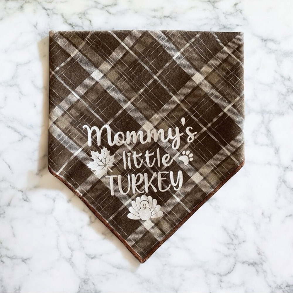 DOG Bandana - Mommy’s Little Turkey - Size L Large